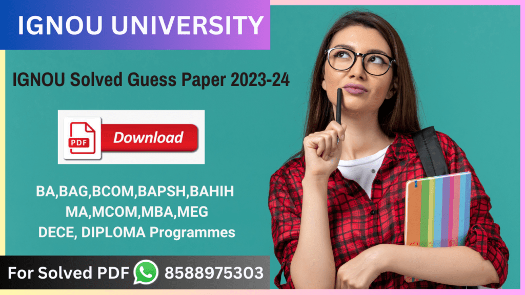 High Quality IGNOU Solved Guess Paper PDF 2023-24